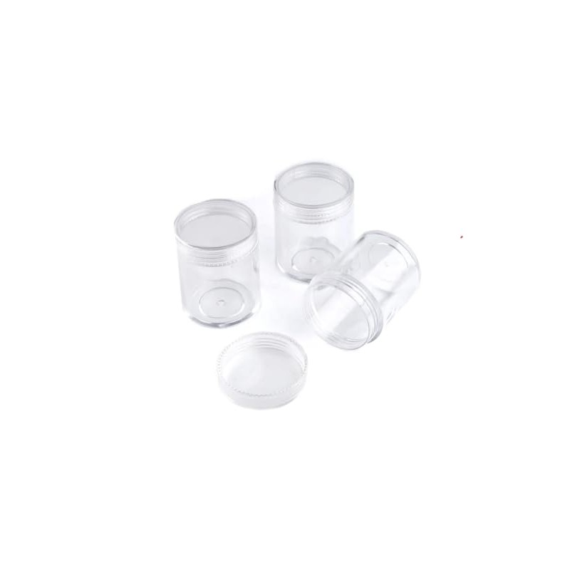 cyclingcolors 2 x Plastic Containers Clear Round Container Bottle Glitter