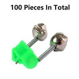 100Pcs Fishing Rod Bite Alarms, Tackle Loud Dual Alert Bells Fishing Rod Bite Alarm Bell, Special Double Bell the Signal is Crisp and Loud, Accurate