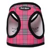 Bark Appeal Raspberry Plaid Step-in Dog Harness for Small-Medium Pets
