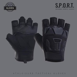 EVD-X Guantes Tácticos Cortos Premium de Goma protección Nudillos para Hombres, Deportes al Aire Libre, Militar, Entrenamiento, Tiro, Caza, Motociclismo (Negro, Medium)