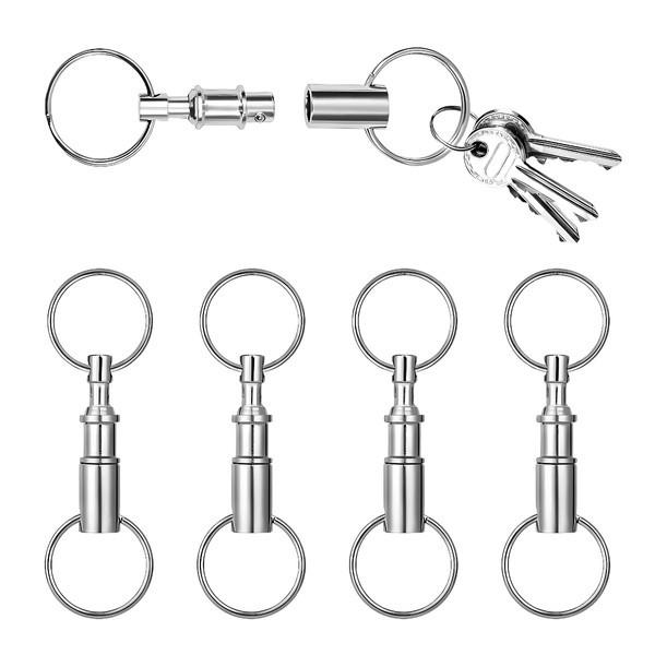 JUSTTOP 4PCS Keychain for Quick Release, Detachable Dual Pull Apart
