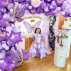 Generic 107 Pcs Purple Butterfly Birthday Decoration Set Indoor Outdoor