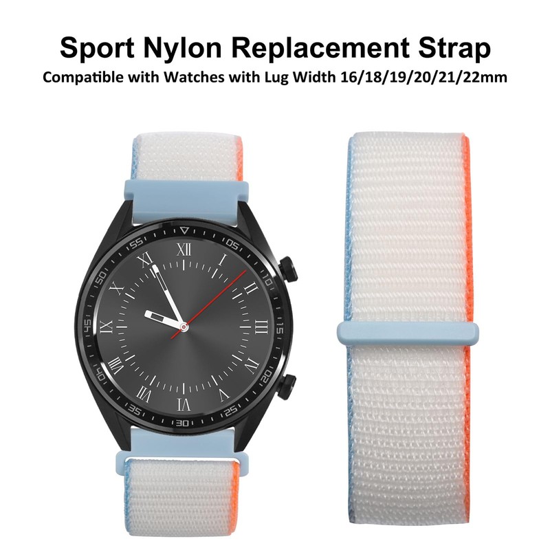 WOCCI 18mm Adjustable Nylon Watch Band, Quick Release Sport Loop