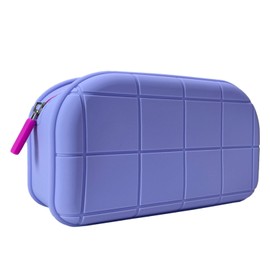 Qivbrewer Silicone Makeup Bag - Waterproof Cosmetic Organizer for Travel Versatile Small Toiletry Bag & Cute Makeup for Women & Girls (Purple)