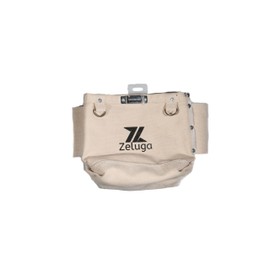 Zeluga 20-336 28 oz Canvas Fastener Tool Pouch, Bolt Bag with Bull-pin Loop, Clip-On Tool Bag for Tools, Screws and Nails, Tunnel Loop Connection, White