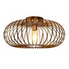 Tangkula Metal Flush Mount Ceiling Light, Antique Brass Metal Ceiling