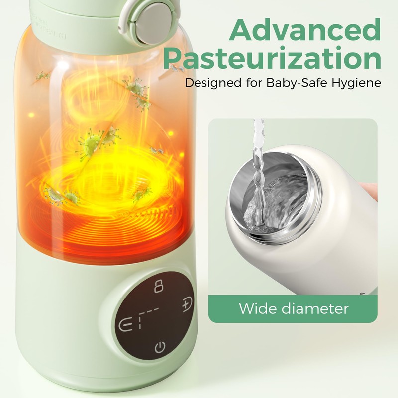 HEYAXA Portable Bottle Warmer for Travel, 15oz Capacity Baby Bottle
