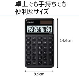 Casio NS-S10-BK-N Stylish Calculator, Black, 10-Digit Large Notebook Type