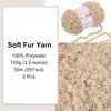 MECCANIXITY 2 Skeins Fur Yarn Soft Fluffy Chunky Yarn Fuzzy
