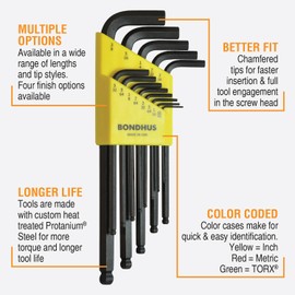 Bondhus 10937 Set of 13 Balldriver L-wrenches, sizes .050-3/8-Inch