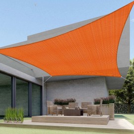 ECOOPTS 18'x19' HDPE Sun Shade Sail Rectangle Canopy Shades for Outdoor Patio Pergola Cover Blockage 95% UV Resistant(Orange)