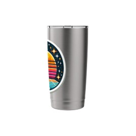 Retro Sun & Astronaut Design Vintage 80s Space Exploration Stainless Steel Insulated Tumbler