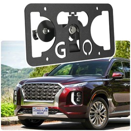 No Drill License Plate Holder Compatible with Hyundai Palisade, Santa Cruz, Santa Fe 4th gen TM, Tucson4th gen NX4, Tucson Plug-in Hybrid 4th gen NX4,Venue Front Grille License Plate Mount Bracket