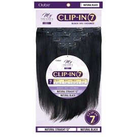 Outre MyTresses Purple Label Unprocessed Human Hair Clip-in 7PCS NATURAL STRAIGHT (18", NBLK)