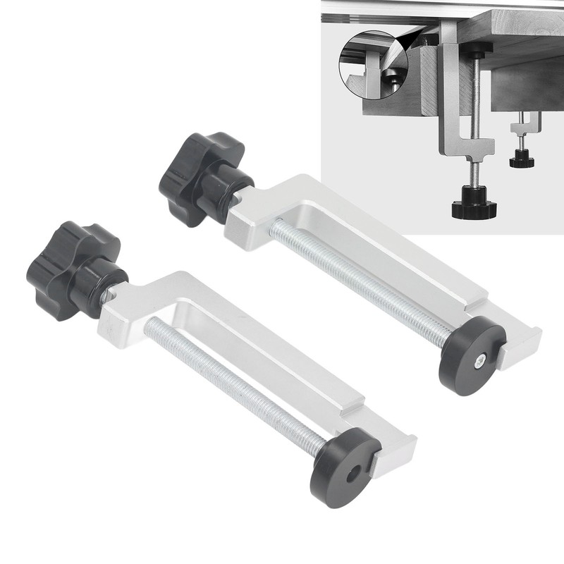 2Pcs Woodworking Fence Clamp Aluminum Alloy Multifunctional Woodworking Fence Fixing