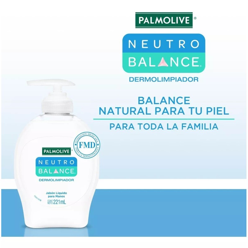 Palmolive Jabón Líquido Para Manos Palmolive Neutro Balance Dermolimpiador 221ml