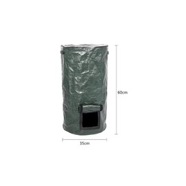 Calayu Garden Bag Compost PE Compost Bag Garden Waste Bag Environmental Organic Compost Bag with Lid for Storing and Carrying Compost