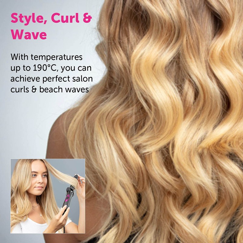 Carmen C81068 Neon 25mm Curling Tong with Keratin-Infused Coating, 90-Second