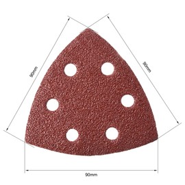 sourcing map Detail Sander Sandpaper, Triangular Sanding Paper, Hook and Loop Sanding Pads, Triangle Oscillating Multi Tool, 40 Grits 6 Holes, 10pcs