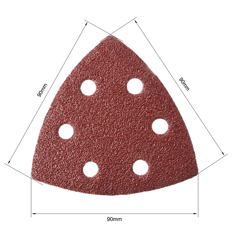 sourcing map Detail Sander Sandpaper, Triangular Sanding Paper, Hook and