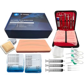 Endure Suture, I/V & Injection Training KIT, 50 Items, Durable Silicone Skin Suturing Pad with Tool Kit - Ideal for Any Medical Student, Veterinarian Students & Nurses. (for Education Only)