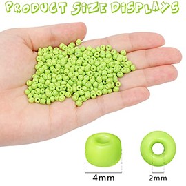 MIKIMIQI 2200pcs Glass Seed Beads Bulk, 4mm 6/0 Pony Beads Bulk for Jewelry Making Mini Spacer Beads Loose Beads Craft Small Glass Seed Beads for DIY Bracelet Wrist (Grass Green)