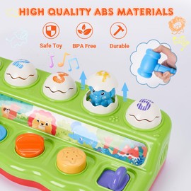 Interactive Pop up Toys with Music & Light, Montessori Cause and Effect Toys for 1 Year Old Boy Girl, Early Learning Musical Baby Toys 9-12-18-24 Months, STEM Toddler Infant Toys Age 1-2 Gift