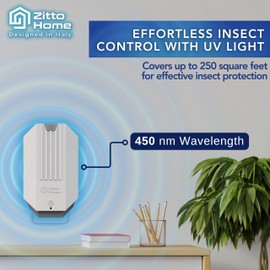 Zitto Home Flying Insect Trap Kit – Indoor Plug-in Bug Catcher with UV Light, Gnat and Mosquito Control, Fruit Fly Killer Device with Refill (Device + Refill)