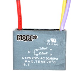 HQRP Capacitor Compatible with Harbor Breeze Ceiling Fan CBB61 1.5uf+2.5uf 3-Wire UL Listed