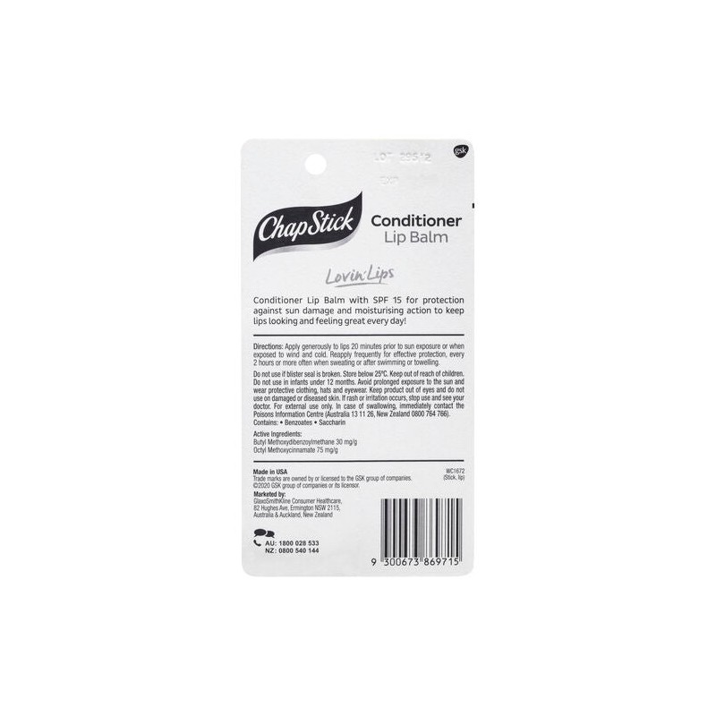 Chapstick Conditioner Lip Balm SPF15 4.2g