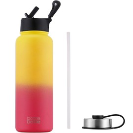 BOTTLE BOTTLE Stainless Steel Water Bottle with Straw Lid, 40 oz Double Wall Vacuum Insulated Metal Leak-proof Water Bottle, Wide Mouth Sports for Outdoor, Bonus Lid, BPA Free, Cold for 24 Hrs Hot for 12 Hrs.