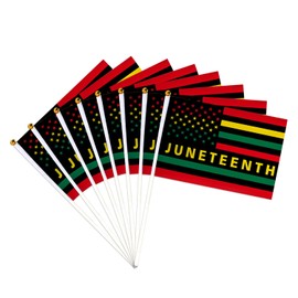 Coneatness Juneteenth Flags on Sticks 20 Pcs, Small Handheld Flags 8.5x5.5 Inches African American Decorations Indoor Outdoor