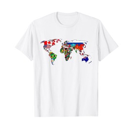 Countries flags girls, World maps kids, world maps boys. T-Shirt