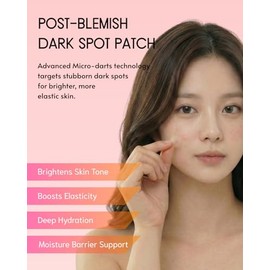 Korean Micro-darts Patch, Post Blemish Dark Spot Care for Radiance & Elasticity, Brighter-looking Skin Tone, Niacinamide & Adenosine, Individual Blist