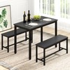 Rovibek 43" Dining Table Benches Set for 4, Modern Space