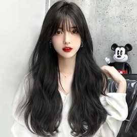 Long Wave Wig Women's Loose Hair Transformation Black Wig (WFIUR2S) / 긴 웨이브 가발 여성 루즈 헤어 변신 블랙 가발 (WFIUR2S)
