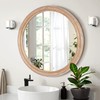 espidoo 27.5 Inch Round Wall Mirror: Farmhouse Style with Distressed