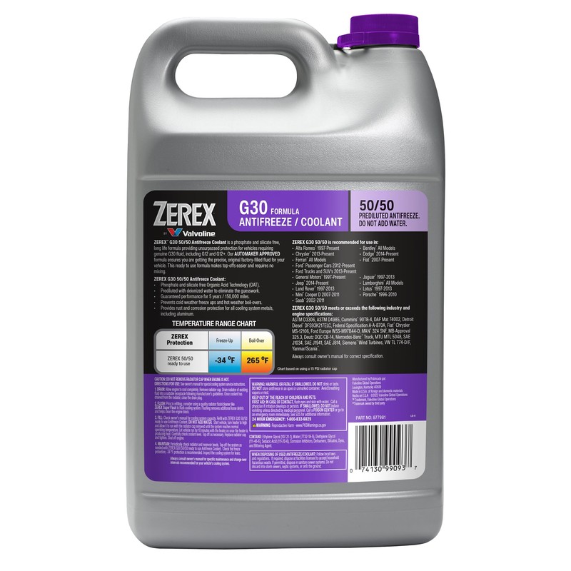 Zerex G30 50/50 Ready-to-Use Antifreeze Coolant 1 Gallon