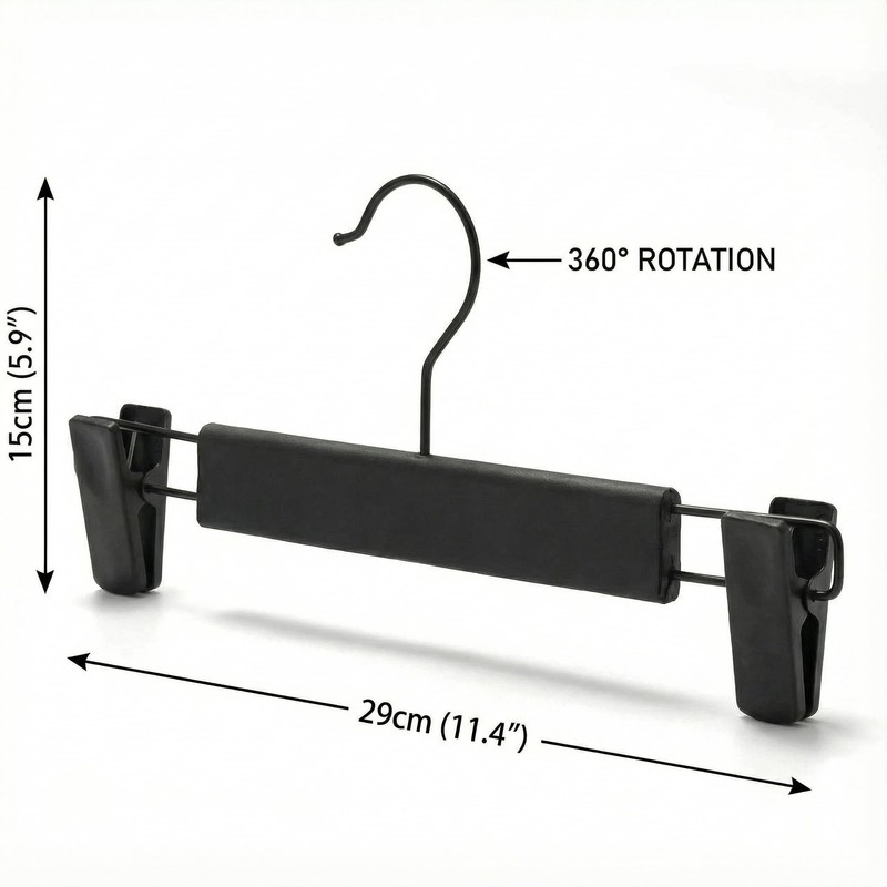 10 Pack Space-Saving Non-Slip Trouser Hangers, Thickened Plastic 360° Swivel