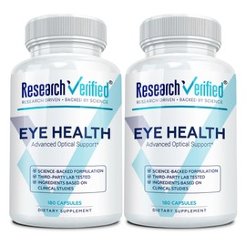 Research Verified Eye Health - Nourish and Protect Eyes and Vision, Support Healthy Retina, Improve Blood Supply to Eyes - Vitamins A, B, C, and E - 360 Capsules - 6 Month Supply - Made in The USA