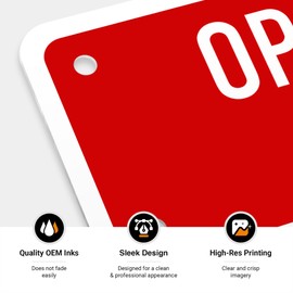 Open Sprinkler Drain Sign, 2x7 Inches, 0.25 Aluminum, Fade Resistant, Made in USA by Sigo Signs