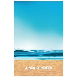 A Sea Of Notes: Sea Themed White Blank Lined Notebook