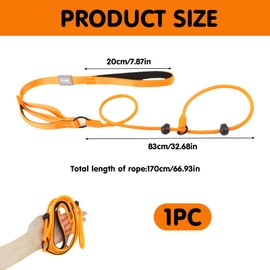Slip Lead for Dogs Leash Explosion-Proof Strong Adjustable Collar Thin Dog Lead with Comfy Handle Anti-Pull Anti-Choking Nylon Training Leashes Rope for Small Medium Large Dogs