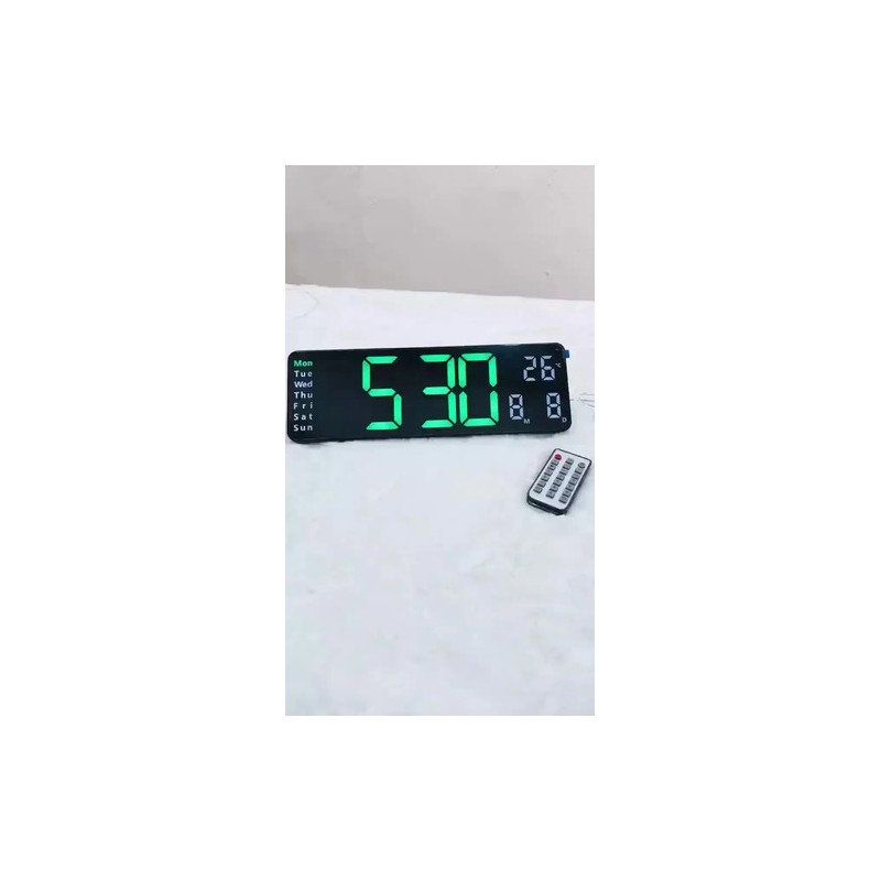 Oailgent Reloj De Pared Digital Con Termómetro, Alarmas Y Calendario