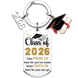 Wrpixe 2026 Graduation Gifts for Her Him Graduation Keychain Class of 2026 Gifts for Women Men Graduate Grad Gift for High School Middle Senior Master Students Graduate Gift for University Girls Boys