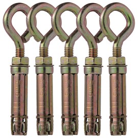 YoiYee M6 Eye Anchor Bolts - Heavy-Duty Expansion Anchors for Concrete, Brick and Stone - Pack of 5