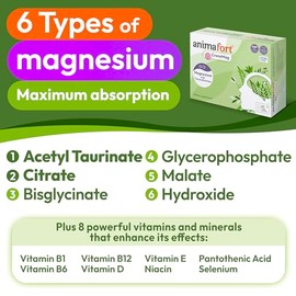 NIAM Laboratorios Complejo de Magnesio | Glicinato, Citrato, Malato | 6 Sales de Magnesio de Alta Absorción | con Vitaminas B12 y D | 60 Cápsulas | An