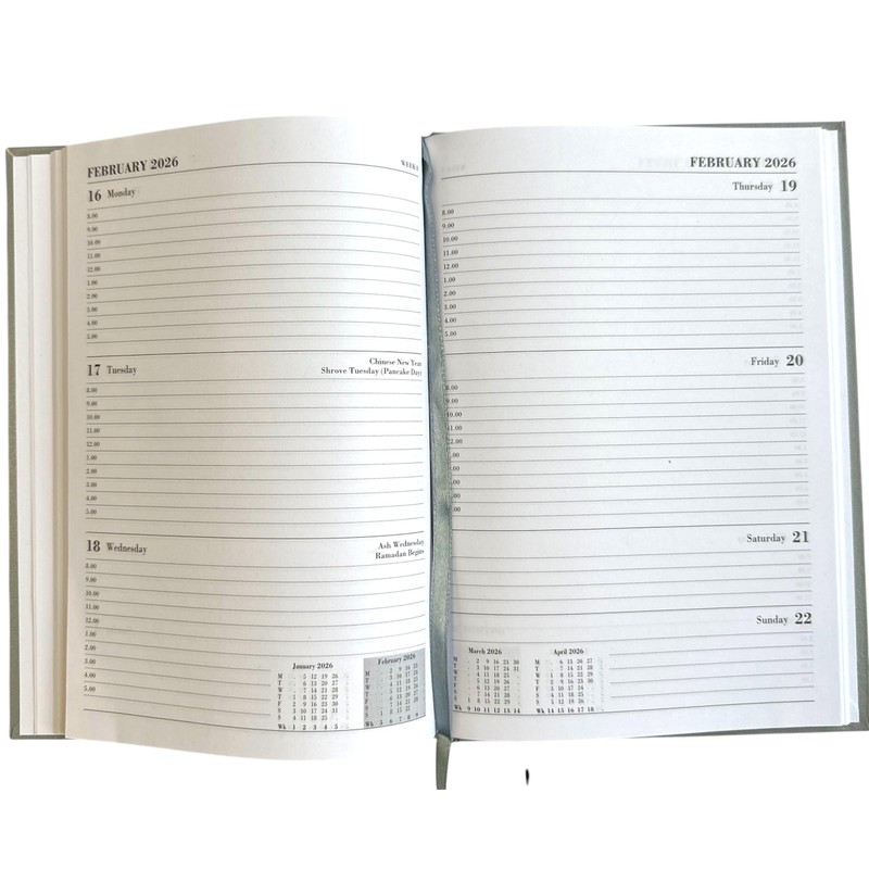 2025-2026 A5 Academic Diary Premium Week To View Diary Hardback