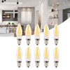 10Pcs E12 Long Filament Light Bulbs 3W AC110V Chandelier Ceiling