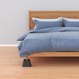 Whynonap Bed Risers 4 Inch Heavy Duty Bed Elevators, Set of 6 Lifts Up 3,000 lbs Furniture Riser for Sofa and Table, Black